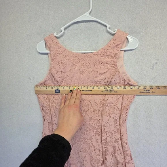 Danny & Nicole Dress Womens 4 Blush Pink Floral Lace Fit Flare Romantic Cottage - Picture 5 of 13